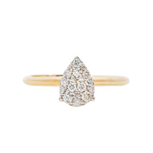 ANILLO SOLITARIO ILUSIÓN EN ORO AMARILLO 0.19 CT