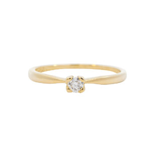 ANILLO SOLITARIO ILUSIÓN EN ORO AMARILLO 0.08 CT