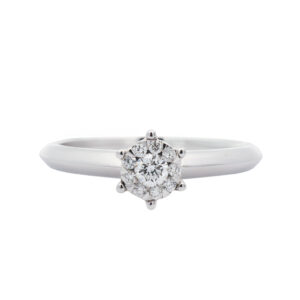 ANILLO SOLITARIO ILUSIÓN EN ORO BLANCO 0.17 CT