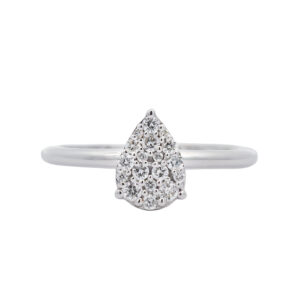 ANILLO SOLITARIO ILUSIÓN EN ORO BLANCO 0.18 CT