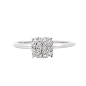 ANILLO SOLITARIO ILUSIÓN EN ORO BLANCO 0.20 CT
