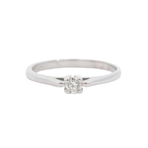 ANILLO SOLITARIO EN ORO BLANCO 0.12 CT