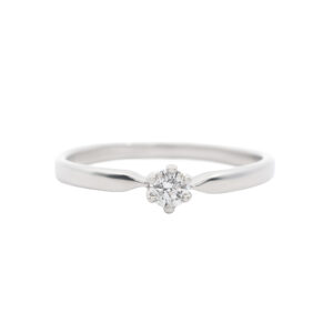 ANILLO SOLITARIO EN ORO BLANCO 0.10 CT