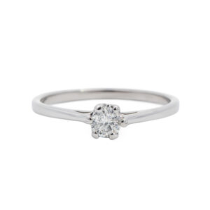 ANILLO SOLITARIO EN ORO BLANCO 0.20 CT